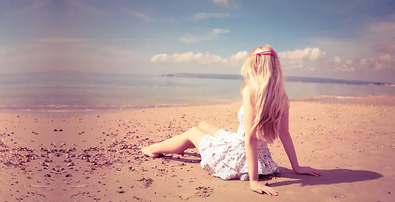 摄影沙滩海滩女神背影