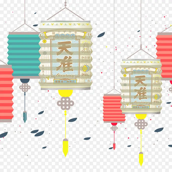 卡通手绘中国风新年装饰灯笼背景