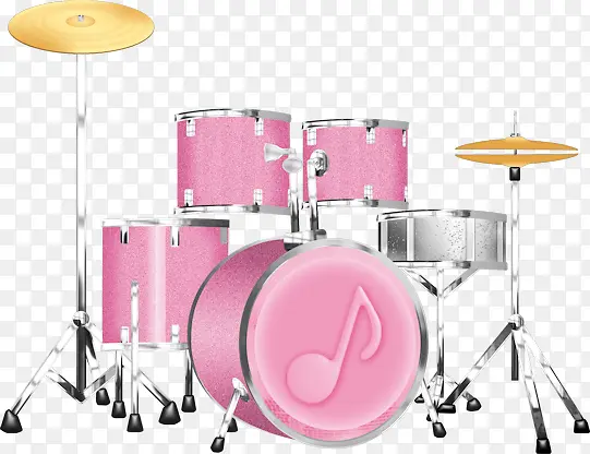 手绘粉色架子鼓