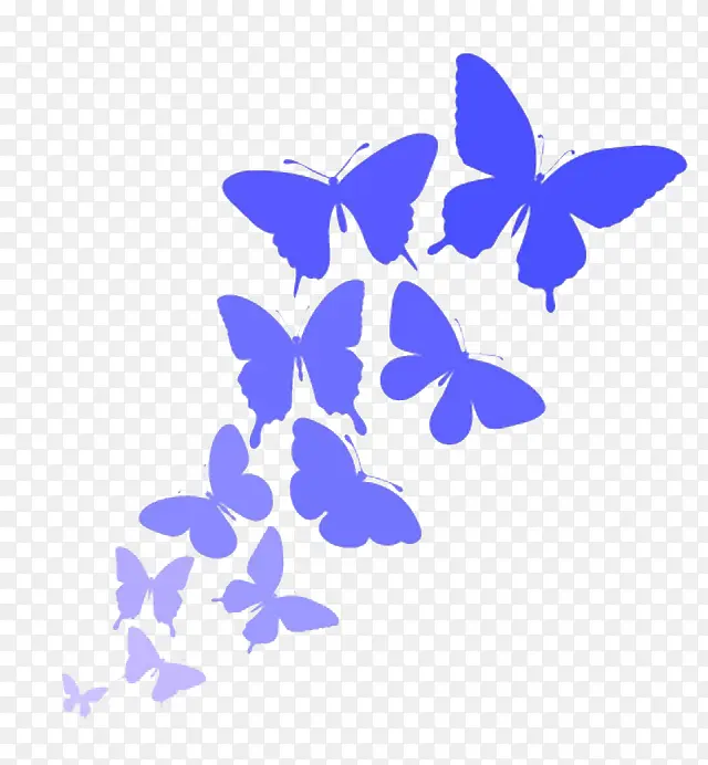 蓝色印迹蝴蝶动图