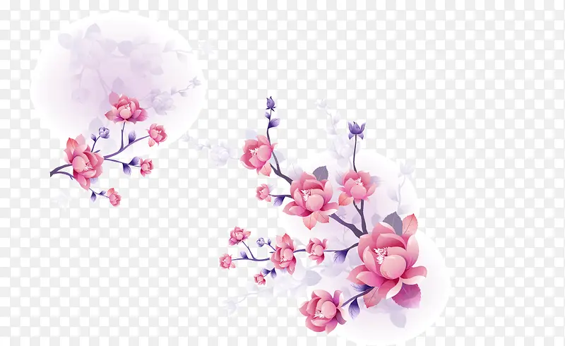 矢量手绘梅花