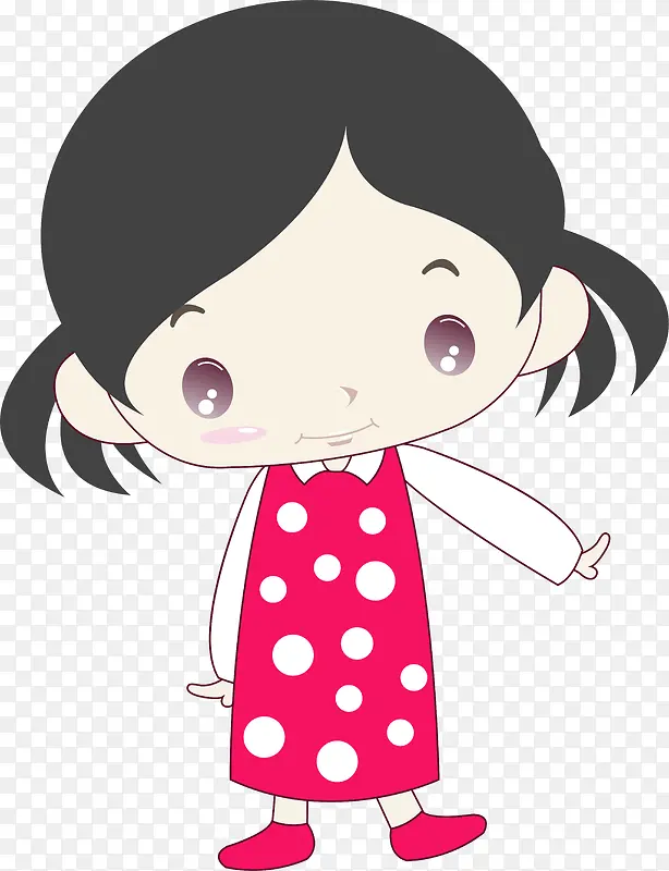 矢量卡通小女孩素材