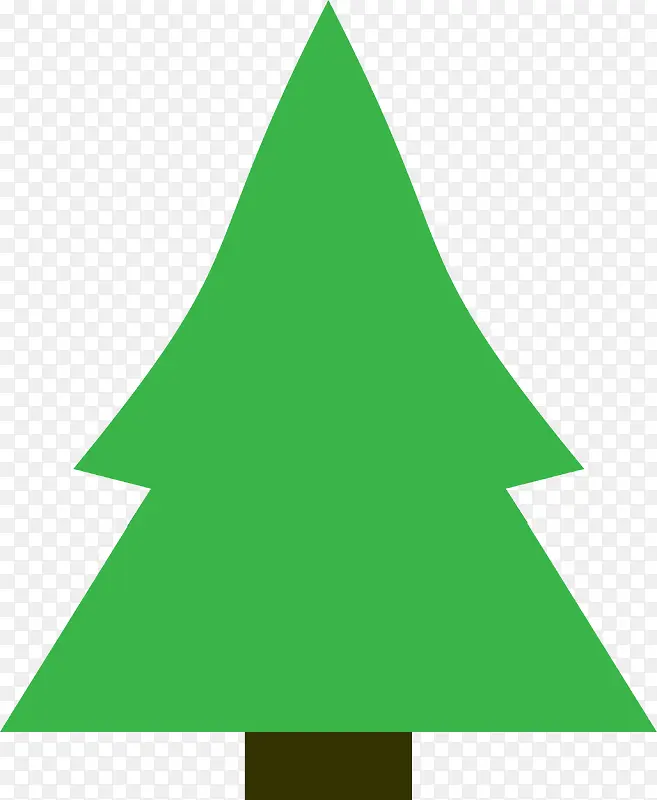 扁平绿色圣诞树装饰
