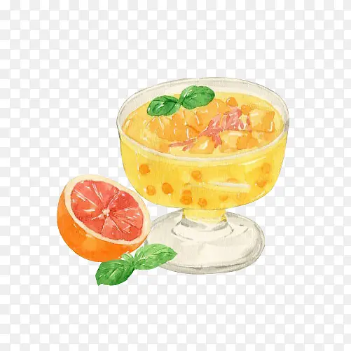 鲜榨橙汁手绘画素材图片