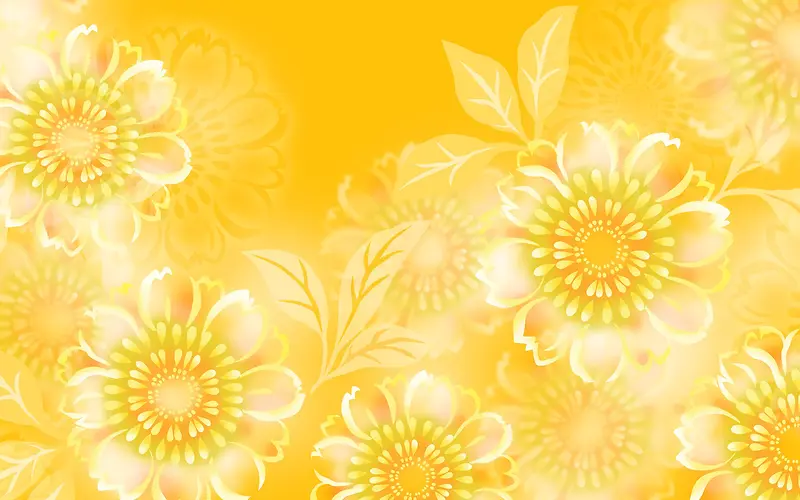 手绘淡雅黄色花卉壁纸