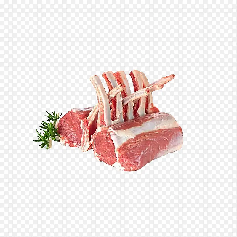 新鲜肉类猪肉排骨PNG元素