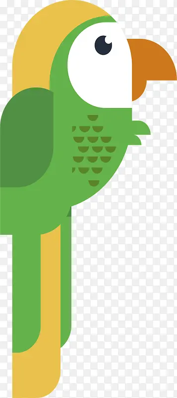 绿色扁平化鹦鹉