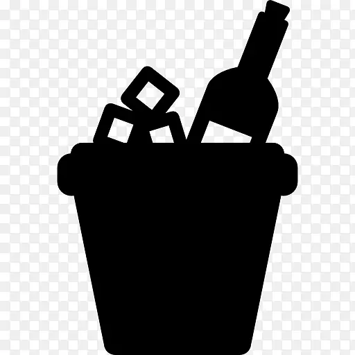 冰桶和一瓶酒图标