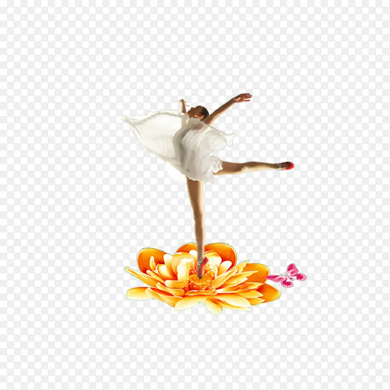花朵中的芭蕾舞素材