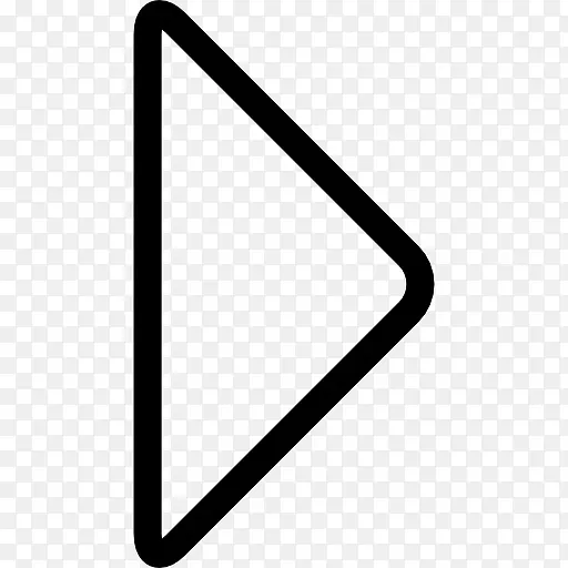 右箭头的三角形轮廓图标