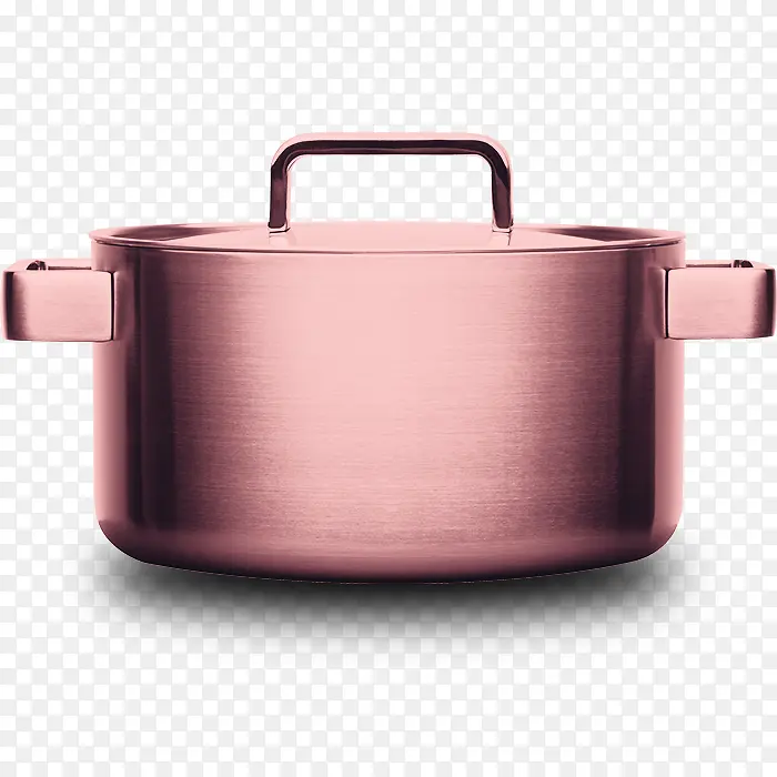 粉色金属拉丝汤锅
