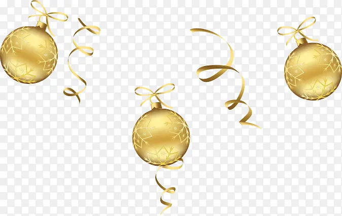 金色吊球圣诞元旦素材