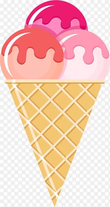 粉色美味冰淇淋