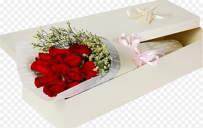 玫瑰花白色包装盒