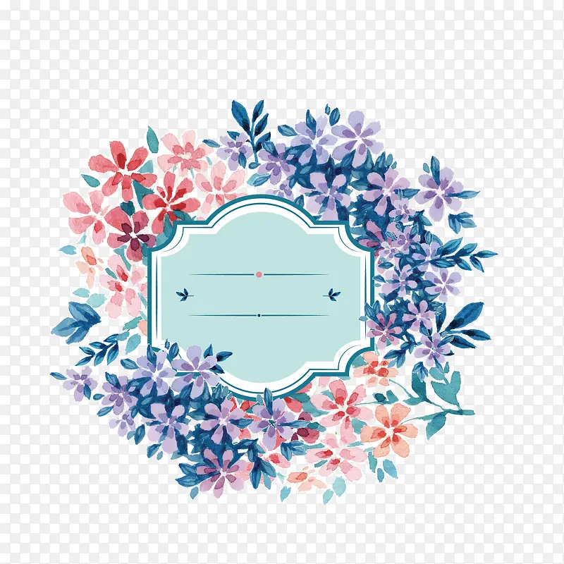 花朵标题框