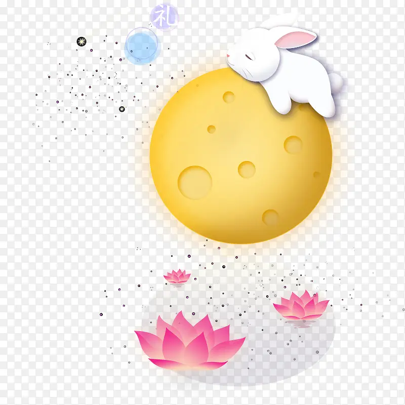 趴在月亮上的兔子