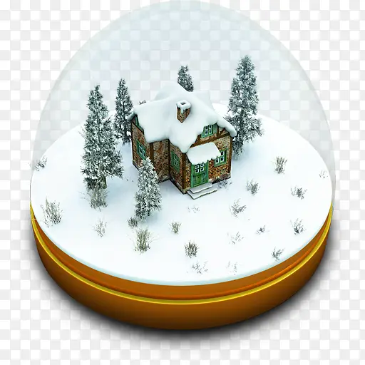 雪中的房子水晶球