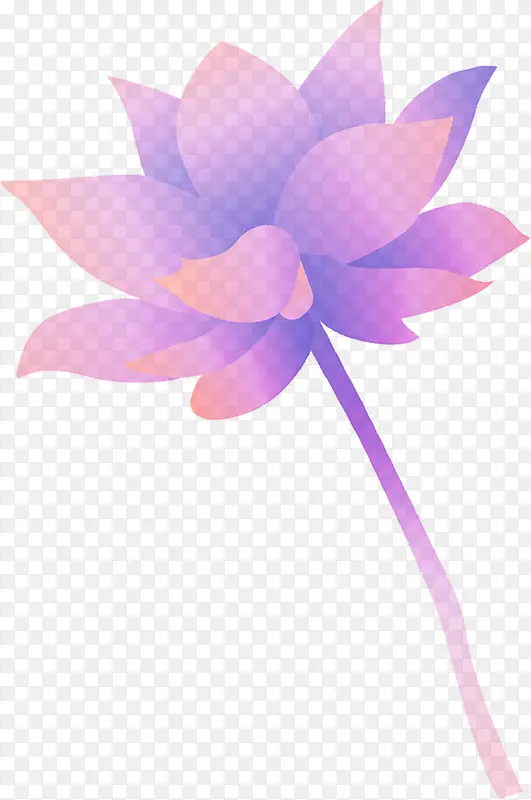 手绘紫色时尚莲花