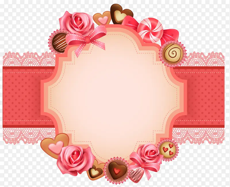 精美唯美爱情巧克力花边框欧式