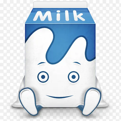 可爱蓝色开通牛奶盒子
