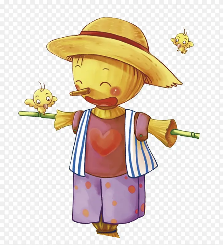 卡通稻草人装饰图案