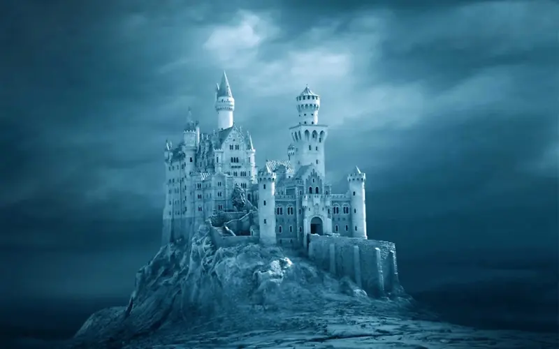 童话里的城堡黑色天空