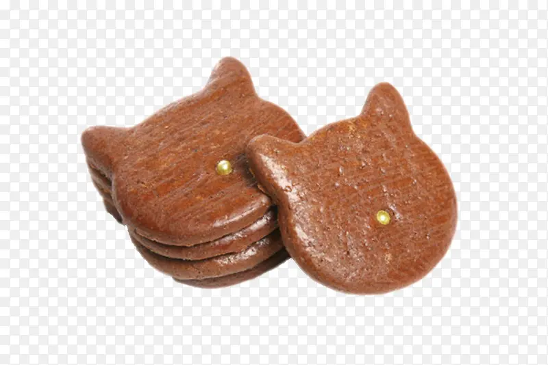 棕色可爱动物的食物饼干实物