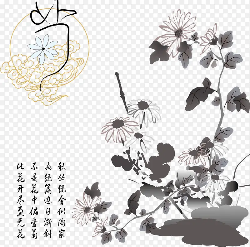 手绘菊花
