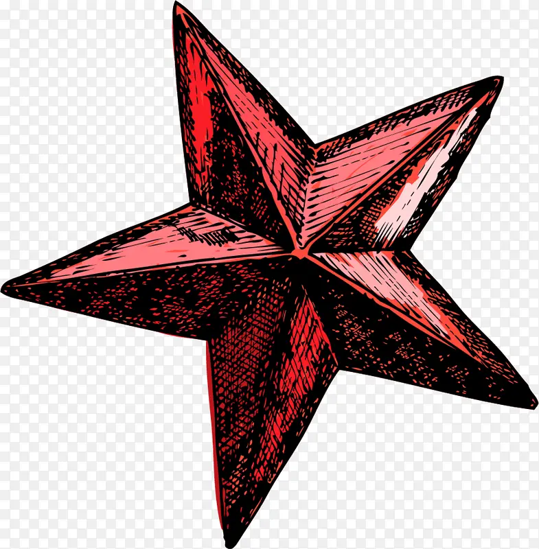 手绘红色五角星星