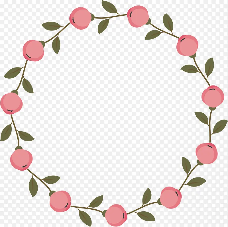 粉色花苞花环