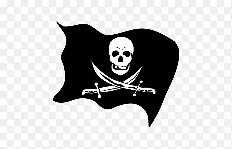 卡通海盗旗黑色