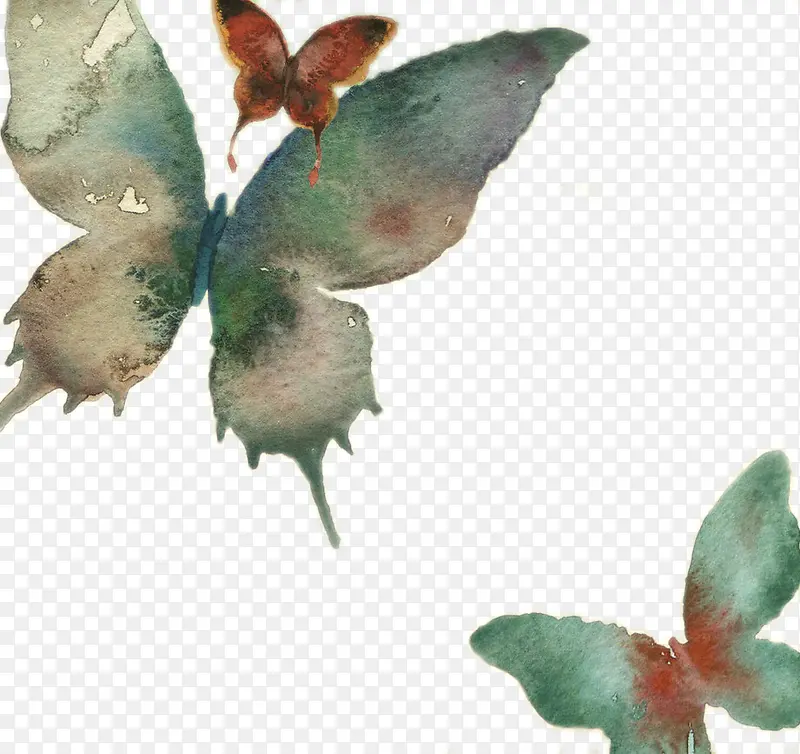 水墨渲染的蝴蝶素材
