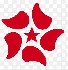 红色不规则形状星星做好的logo