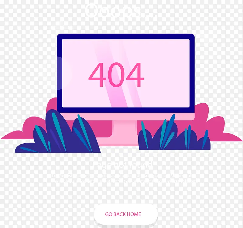 卡通时尚404页面报错插画
