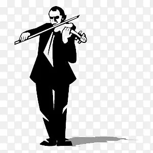 卡通拉小提琴男士