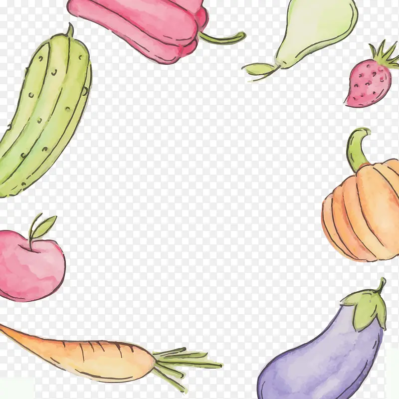 矢量蔬菜手绘