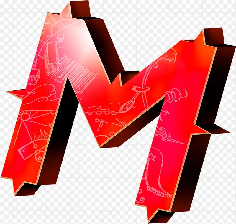 字母m花样字体设计