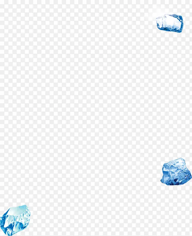 蓝色透明小冰块海报素材