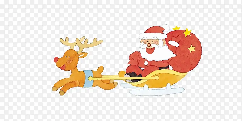 圣诞老爷爷与鹿