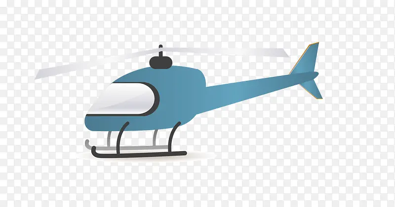 蓝色卡通立体直升机