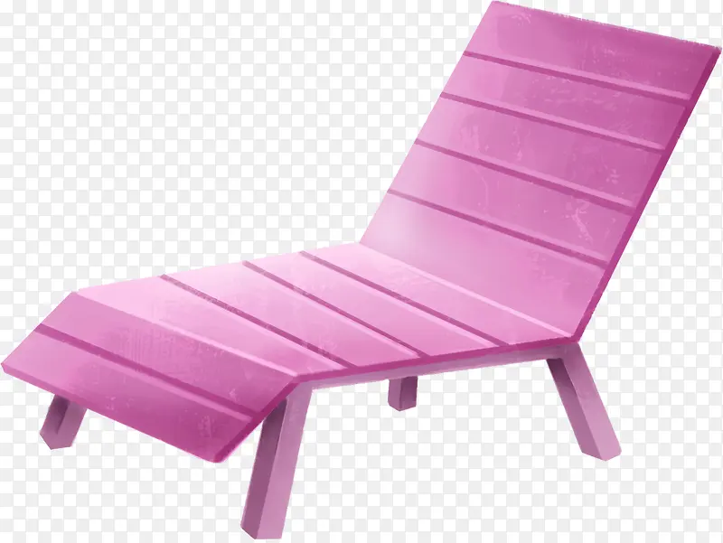手绘粉色卡通躺椅
