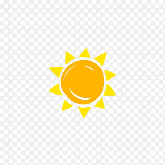 黄色手绘的太阳