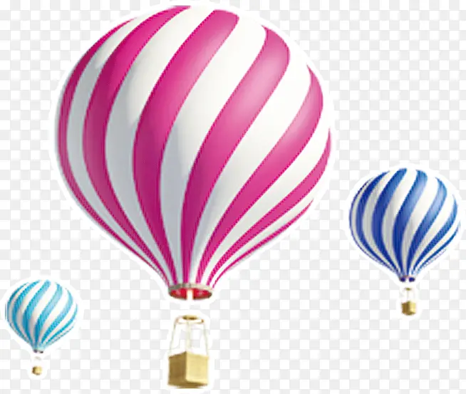 三个彩色热气球图案