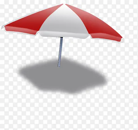 夏日海报红白条纹太阳伞