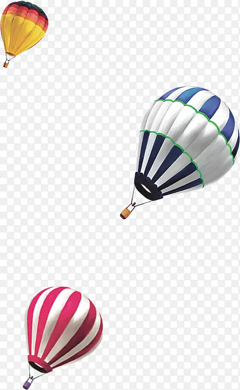 三个彩色飞翔热气球图案