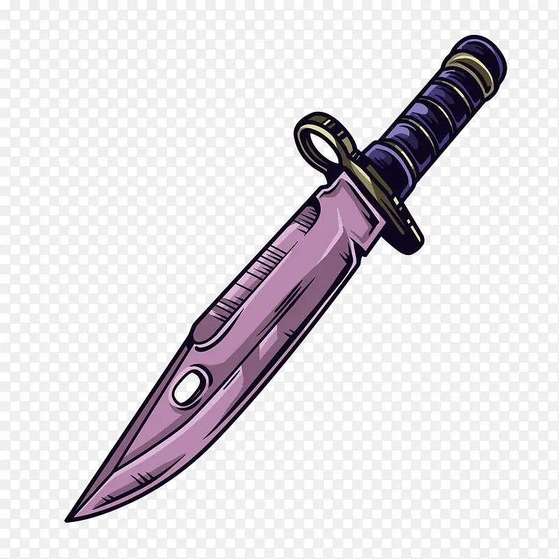 紫色质感欧美匕首