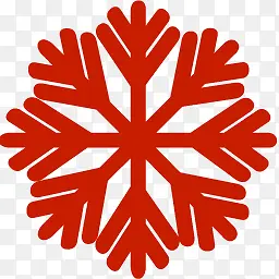 红色的雪花图标圣诞礼物装饰物