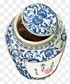青花罐子中国风