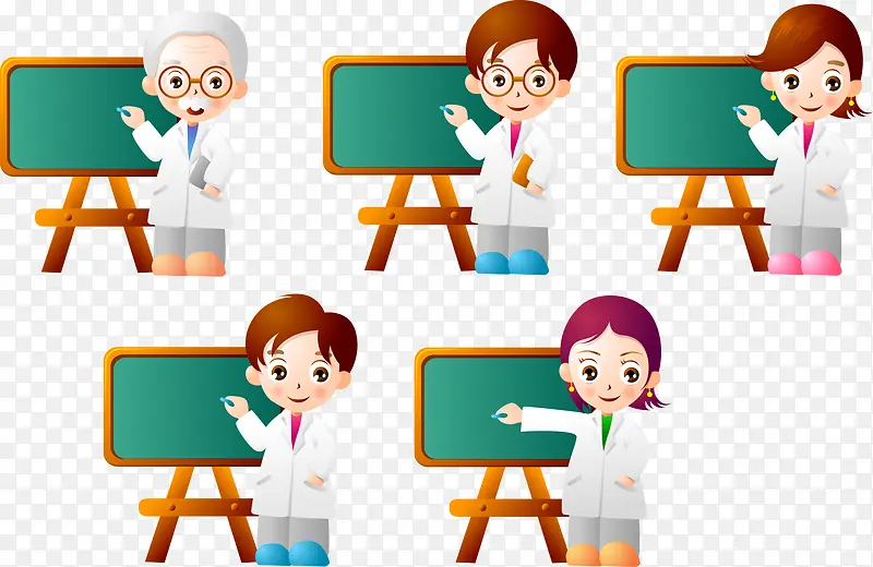 教育老师黑板矢量素材