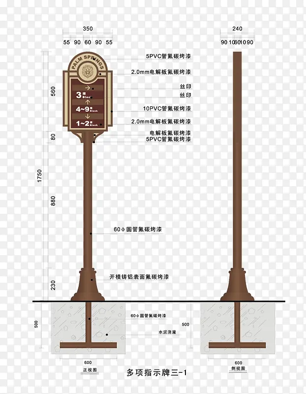 欧式小区导视牌